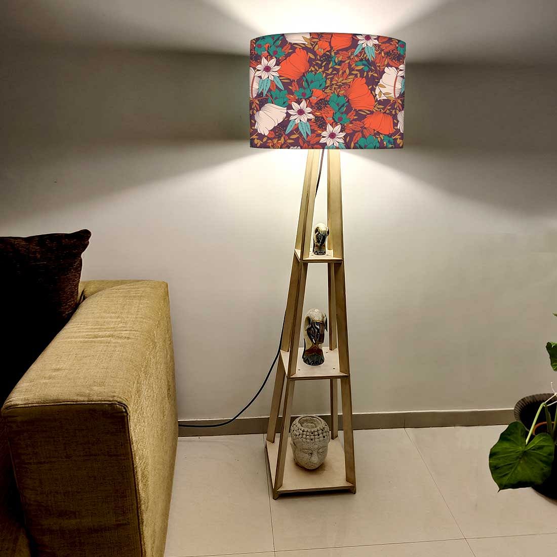 Wooden Corner Lamps with Shelves - Elegance - Image 4