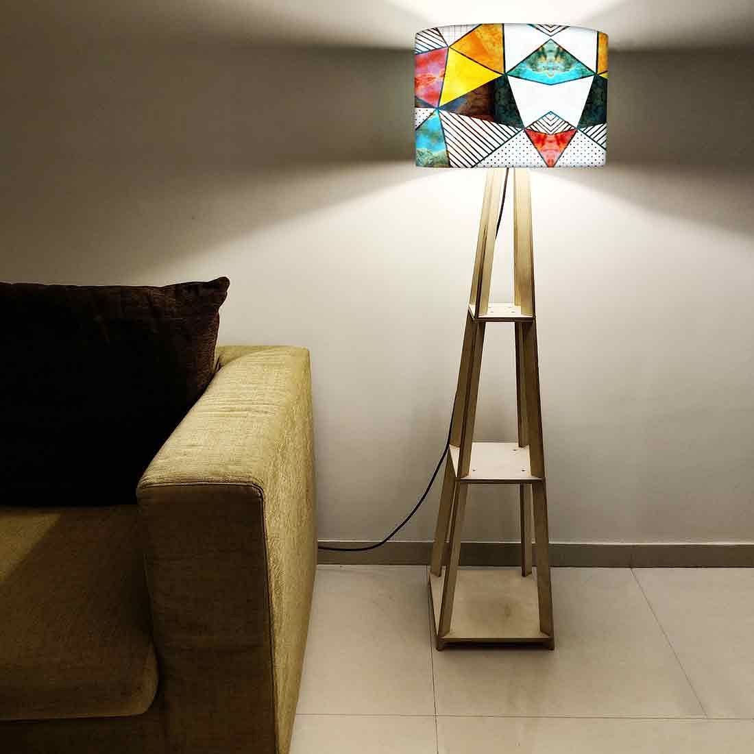 Standing Lamps for Living Room with Shelf - Colorful Stone - Image 5