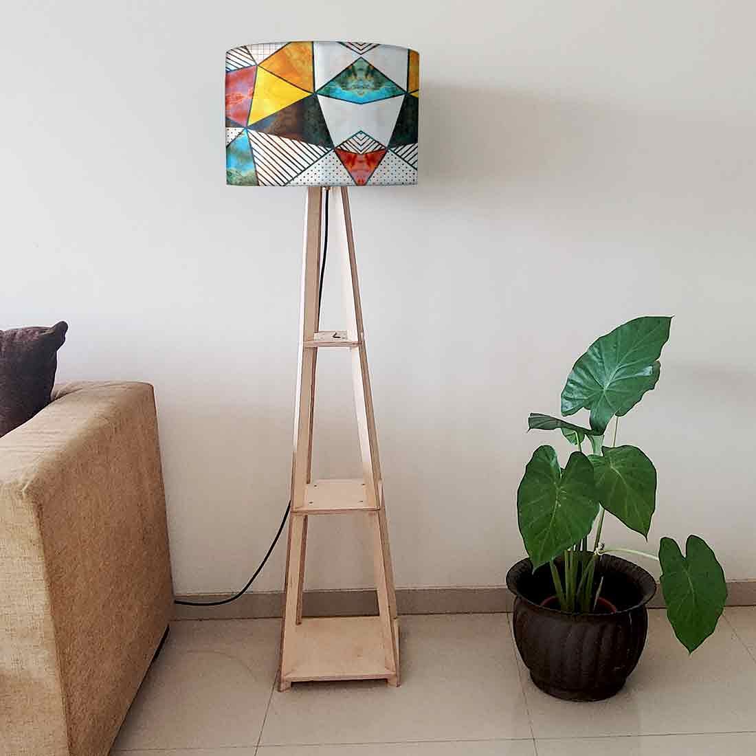 Standing Lamps for Living Room with Shelf - Colorful Stone - Image 6