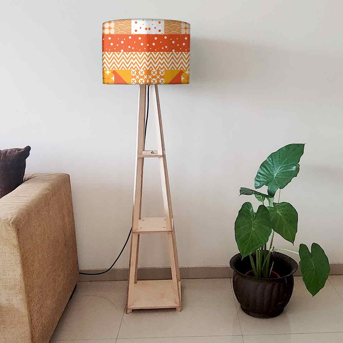 Wooden Floor Lamp with Shelf for Bedside Lights - Image 6
