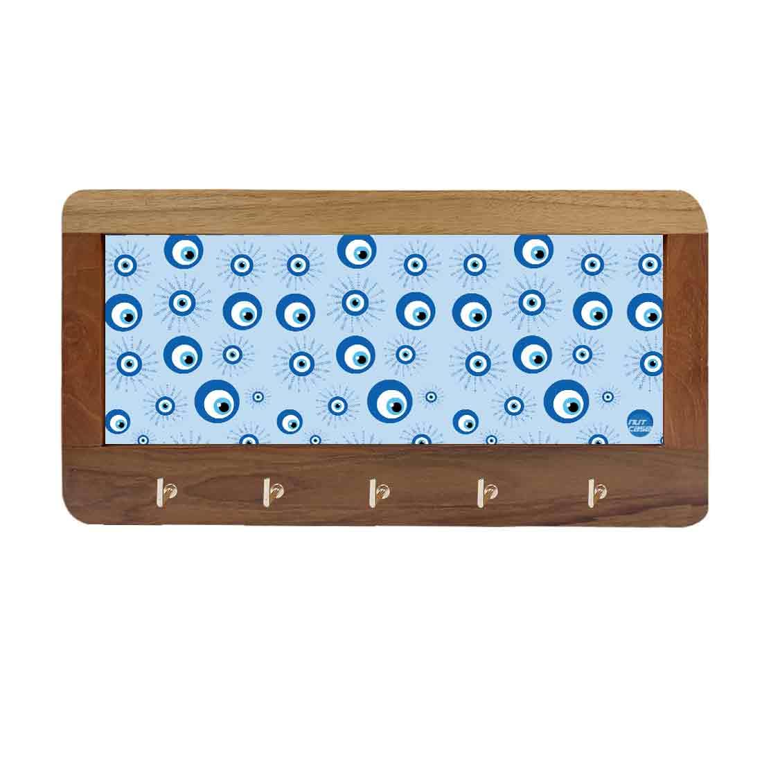Wooden Wall Mount Key Holder for Home Office Hanger - Evil Eye Protector - Image 6