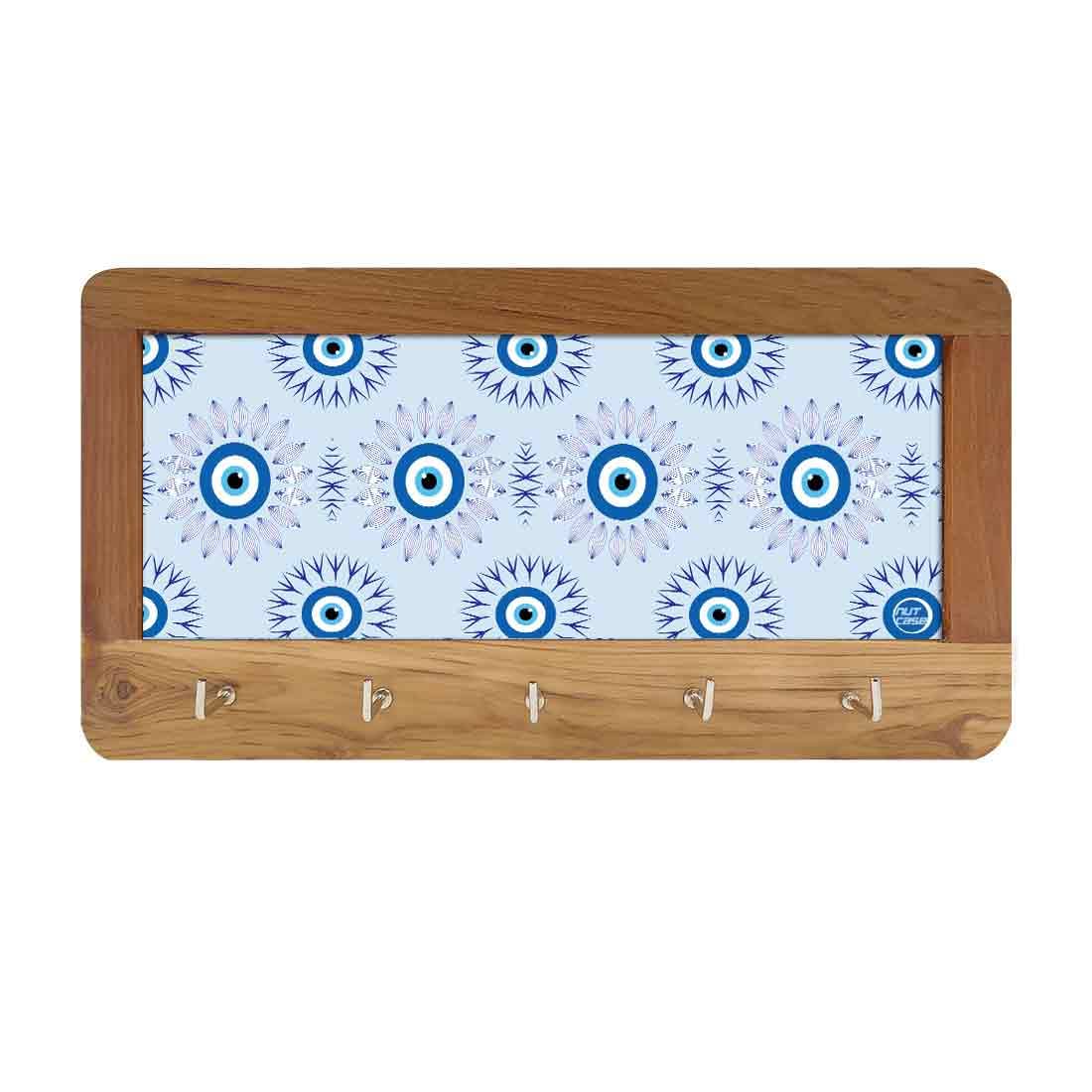 Wooden Wall Mount Key Holder for Home Office Hanger - Evil Eye Protector - Image 7