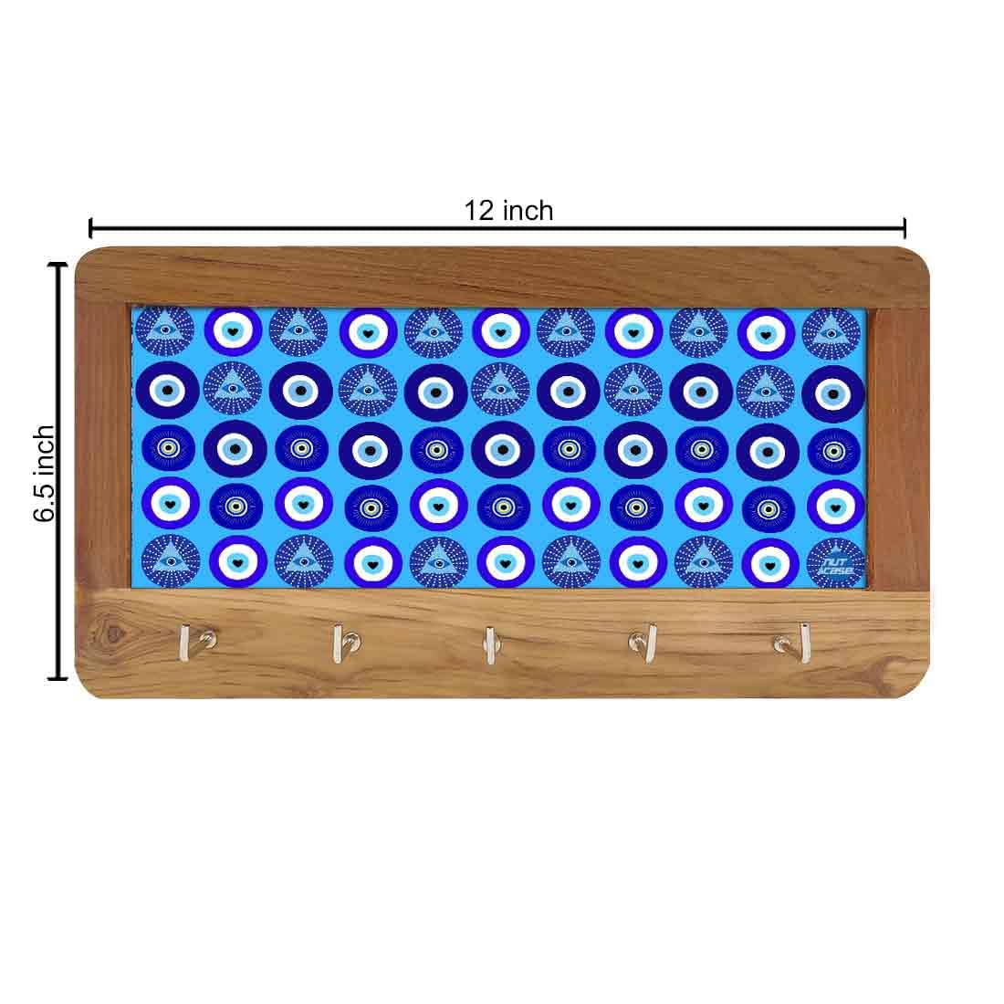 Designer Wall Mount Wooden Key Holder for Home & Office - Evil Eye Protector - Image 14