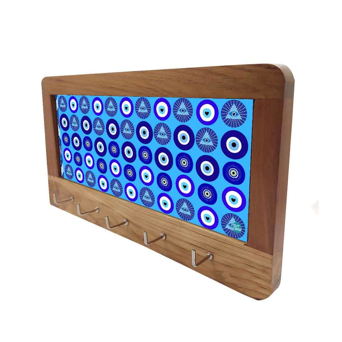 Designer Wall Mount Wooden Key Holder for Home & Office - Evil Eye Protector - Image 16