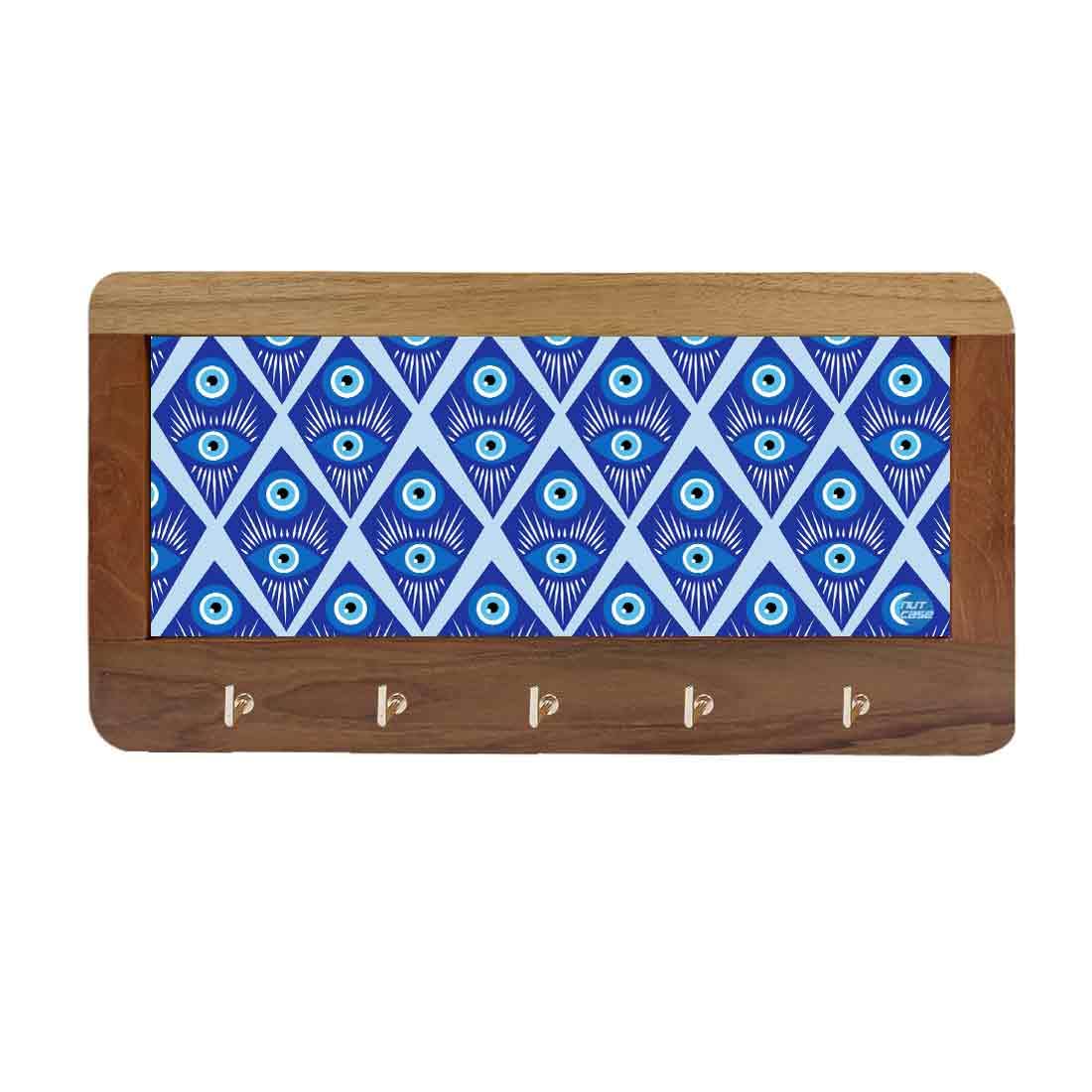 Designer Wall Mount Wooden Key Holder for Home & Office - Evil Eye Protector - Image 17
