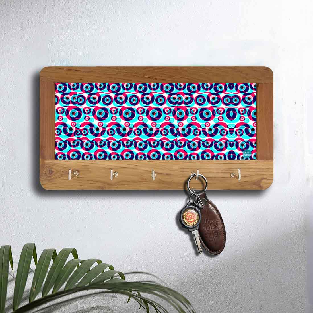 Designer Wall Mount Wooden Key Holder for Home & Office - Evil Eye Protector - Image 2