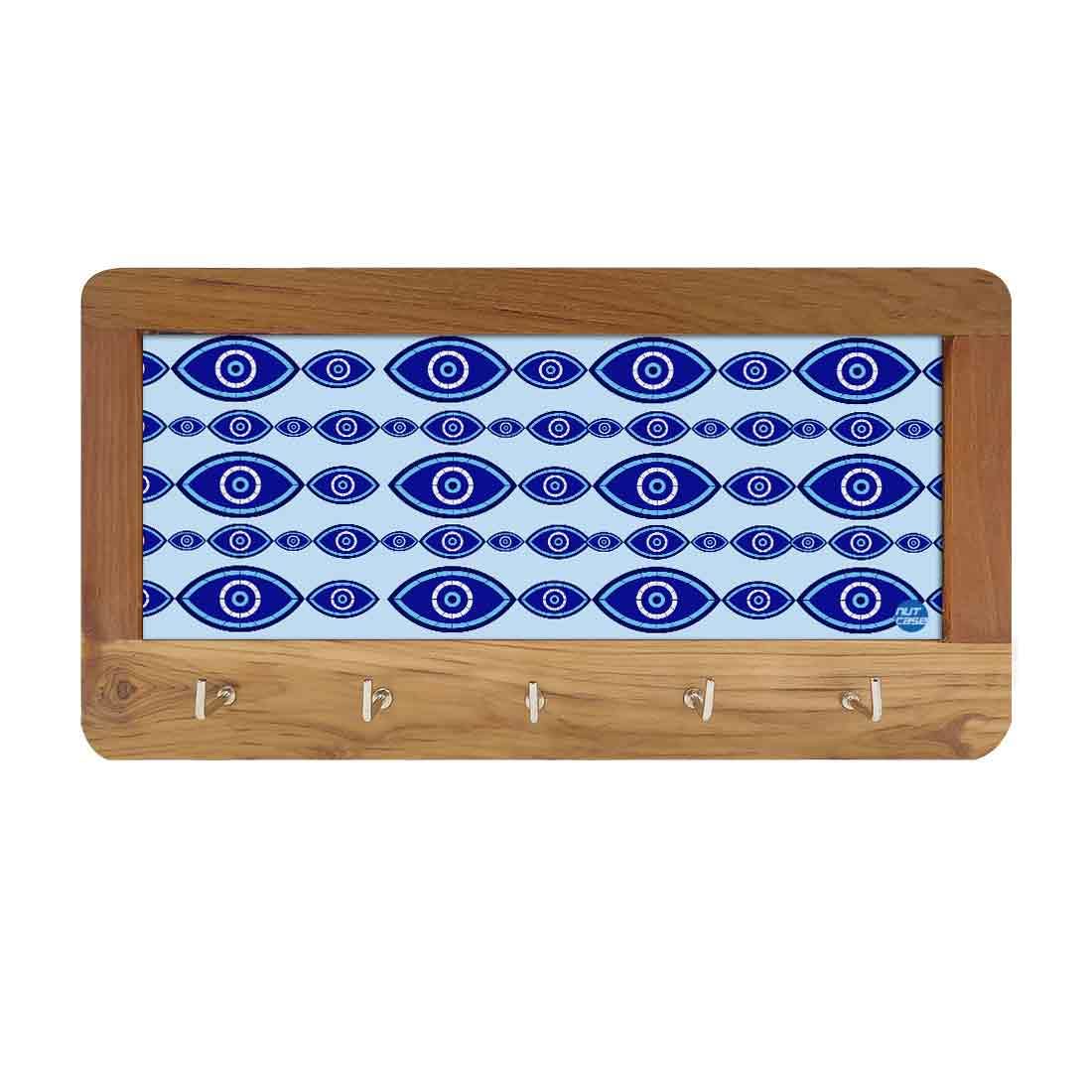 Designer Wall Mount Wooden Key Holder for Home & Office - Evil Eye Protector - Image 5