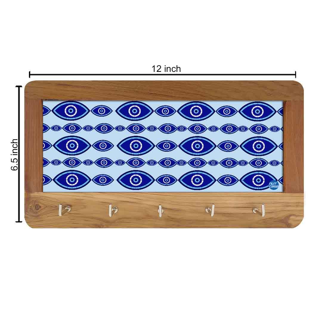 Designer Wall Mount Wooden Key Holder for Home & Office - Evil Eye Protector - Image 6