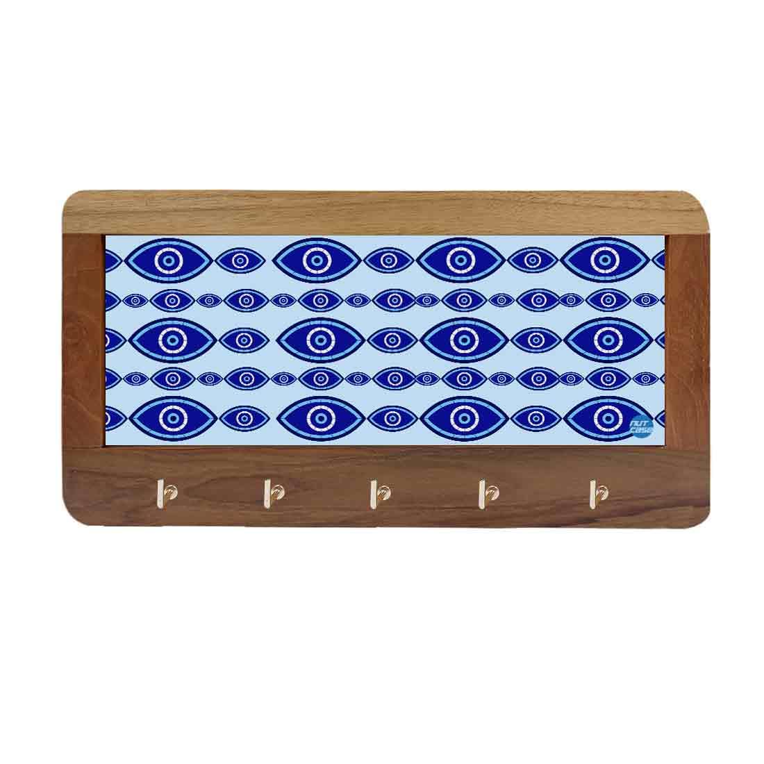 Designer Wall Mount Wooden Key Holder for Home & Office - Evil Eye Protector - Image 7