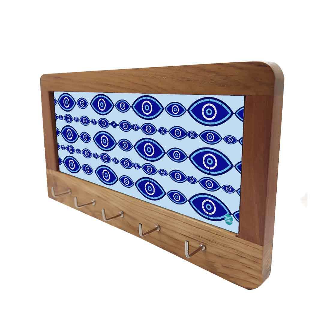 Designer Wall Mount Wooden Key Holder for Home & Office - Evil Eye Protector - Image 8