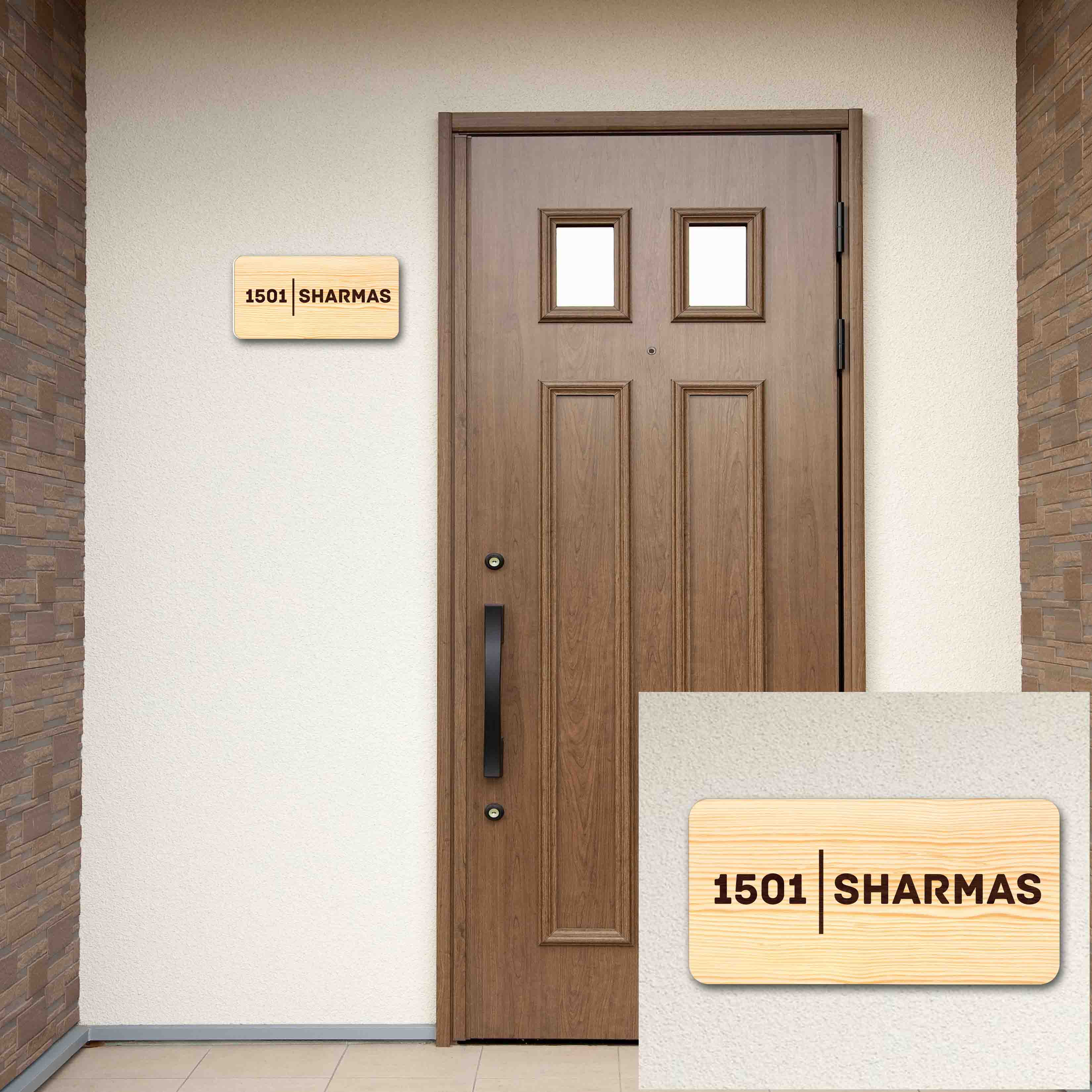 Wooden Nameplate for Home Bungalow Personalized Door Sign - Image 3