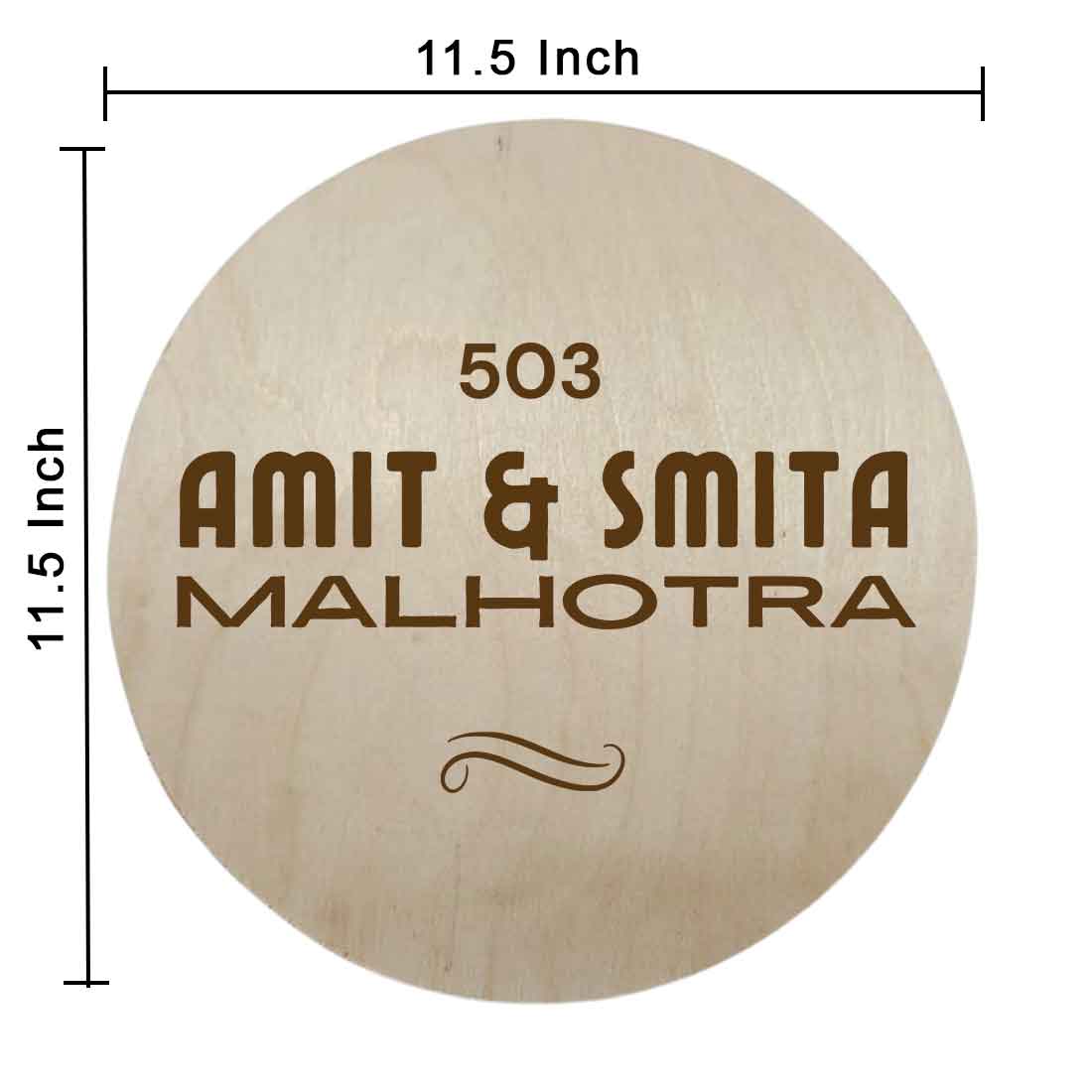 Engraved Wooden Personalized Round Name Plate for House Bungalows Outdoor - Image 5
