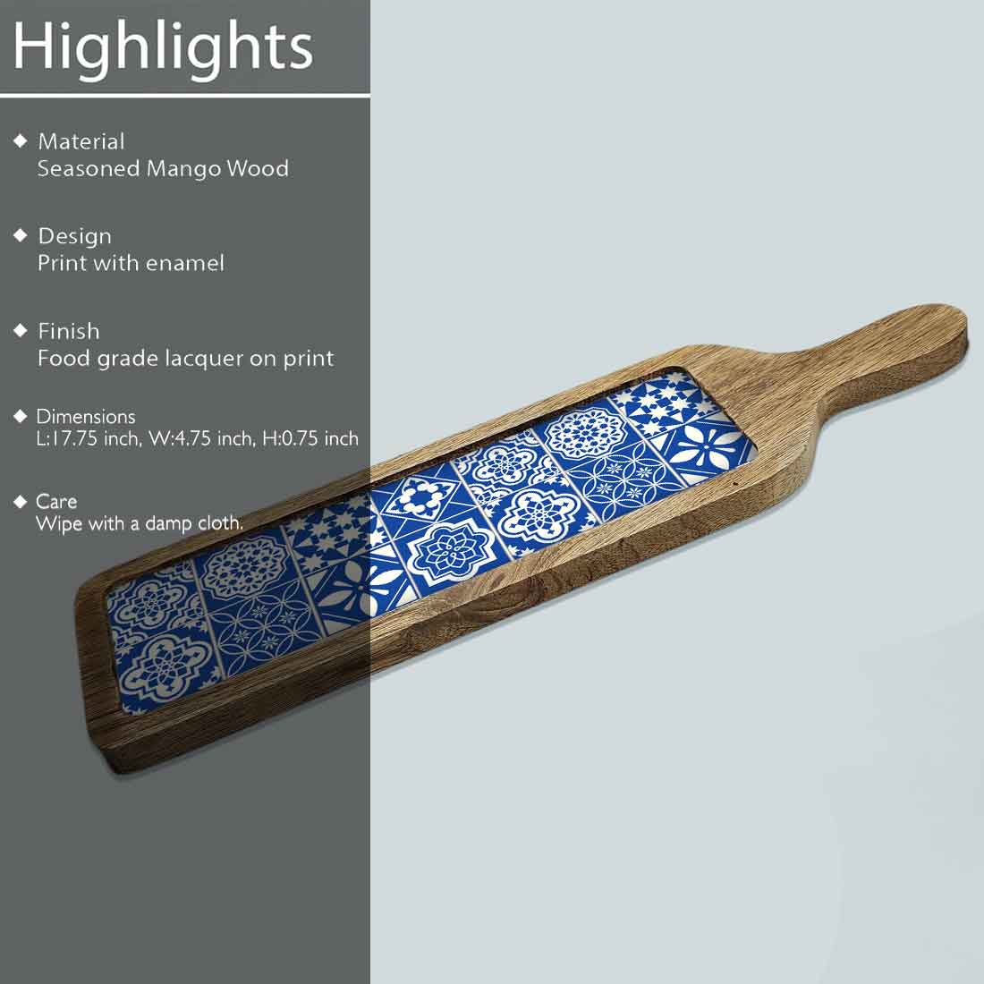 Wooden Serving Platter Tray Snacks - Spanish Design - Image 2