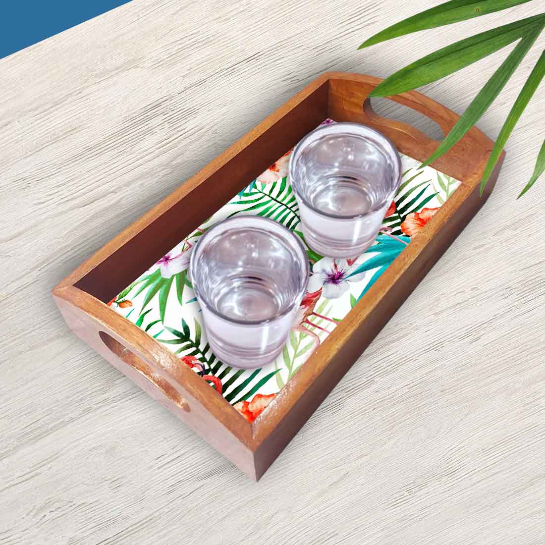 Decorative Serving Trays Wooden Set of 3 Designer Trays for Coffee - Image 3