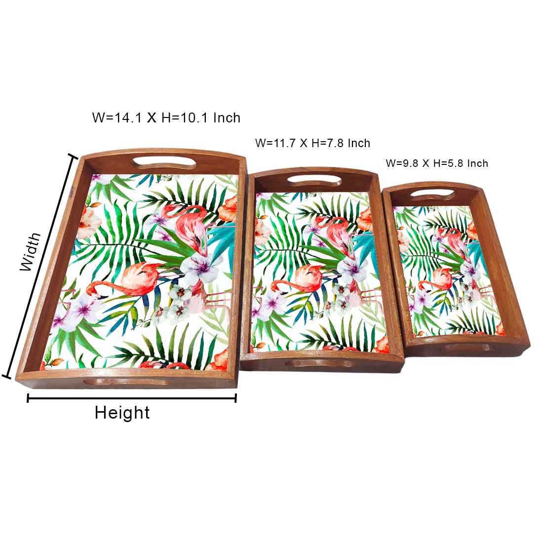 Decorative Serving Trays Wooden Set of 3 Designer Trays for Coffee - Image 5