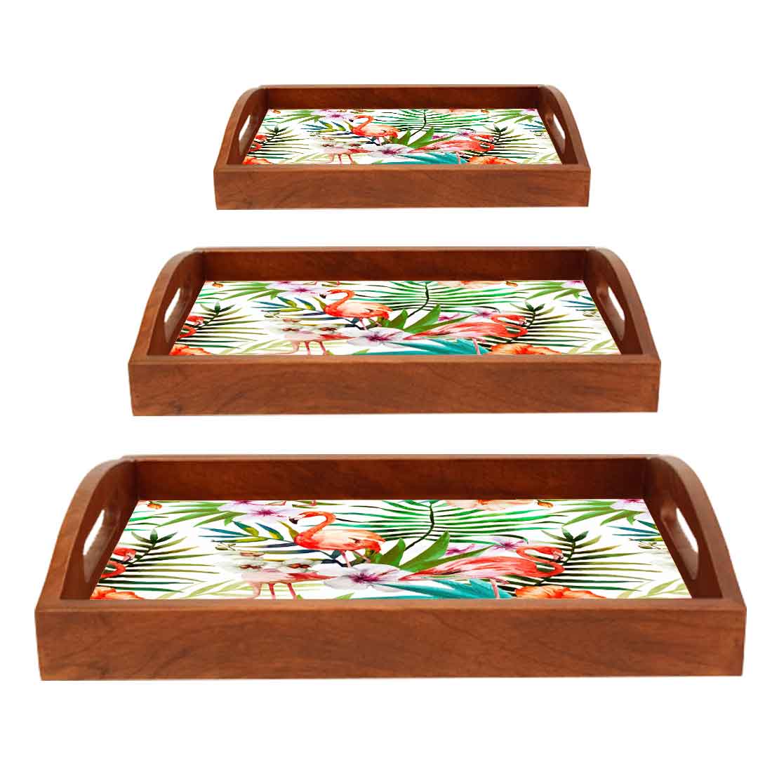 Decorative Serving Trays Wooden Set of 3 Designer Trays for Coffee - Image 6