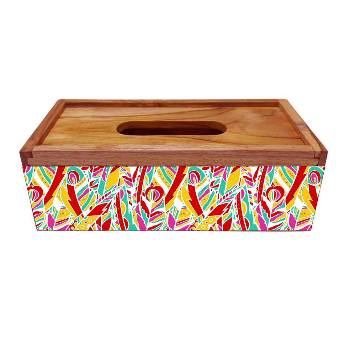 Wooden Tissue Box Holder for Office Home Use - Multicolor - Image 4