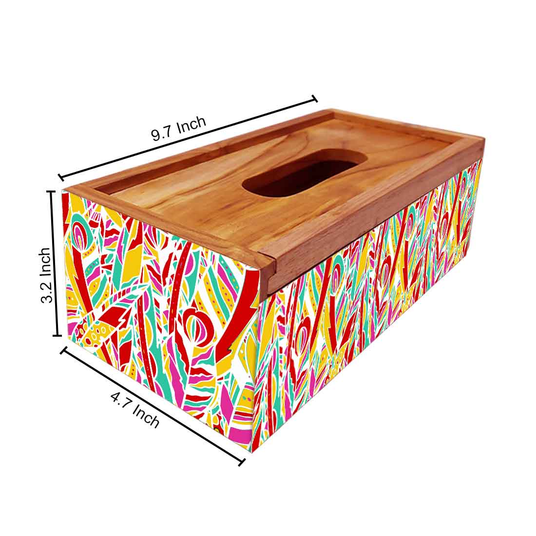 Wooden Tissue Box Holder for Office Home Use - Multicolor - Image 5