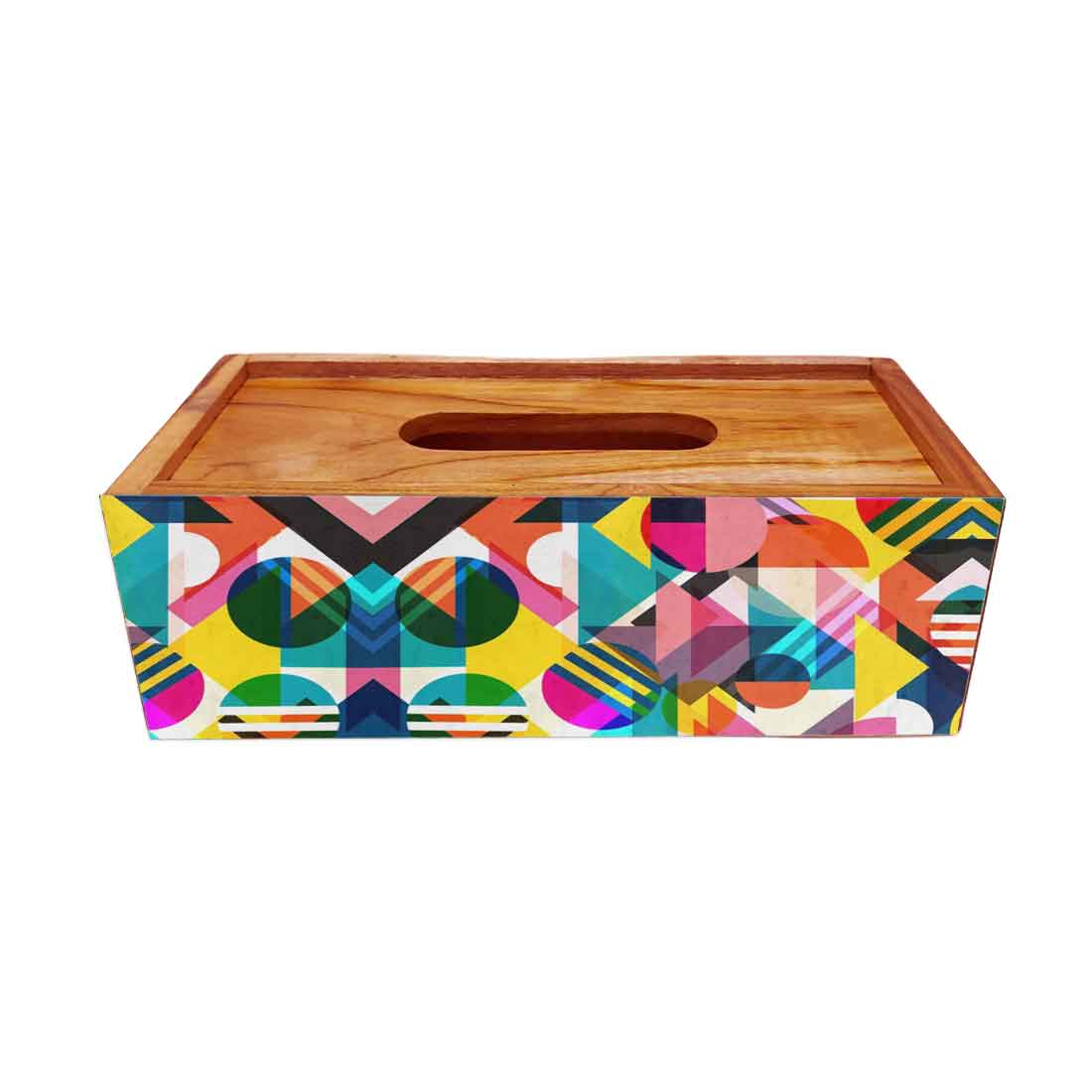 Wooden Tissue Cover Box for Home Office Car - Multicolor - Image 3