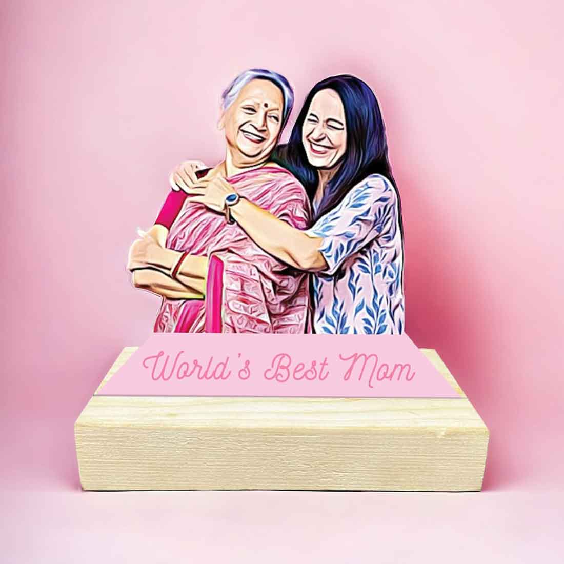Worlds Best Mom Photo With Stand - Mother's Day Gifts