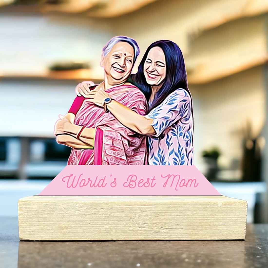 Worlds Best Mom Photo With Stand - Mother's Day Gifts - Image 2